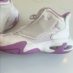Jordan White and Purple Sneakers with Air Cushioning